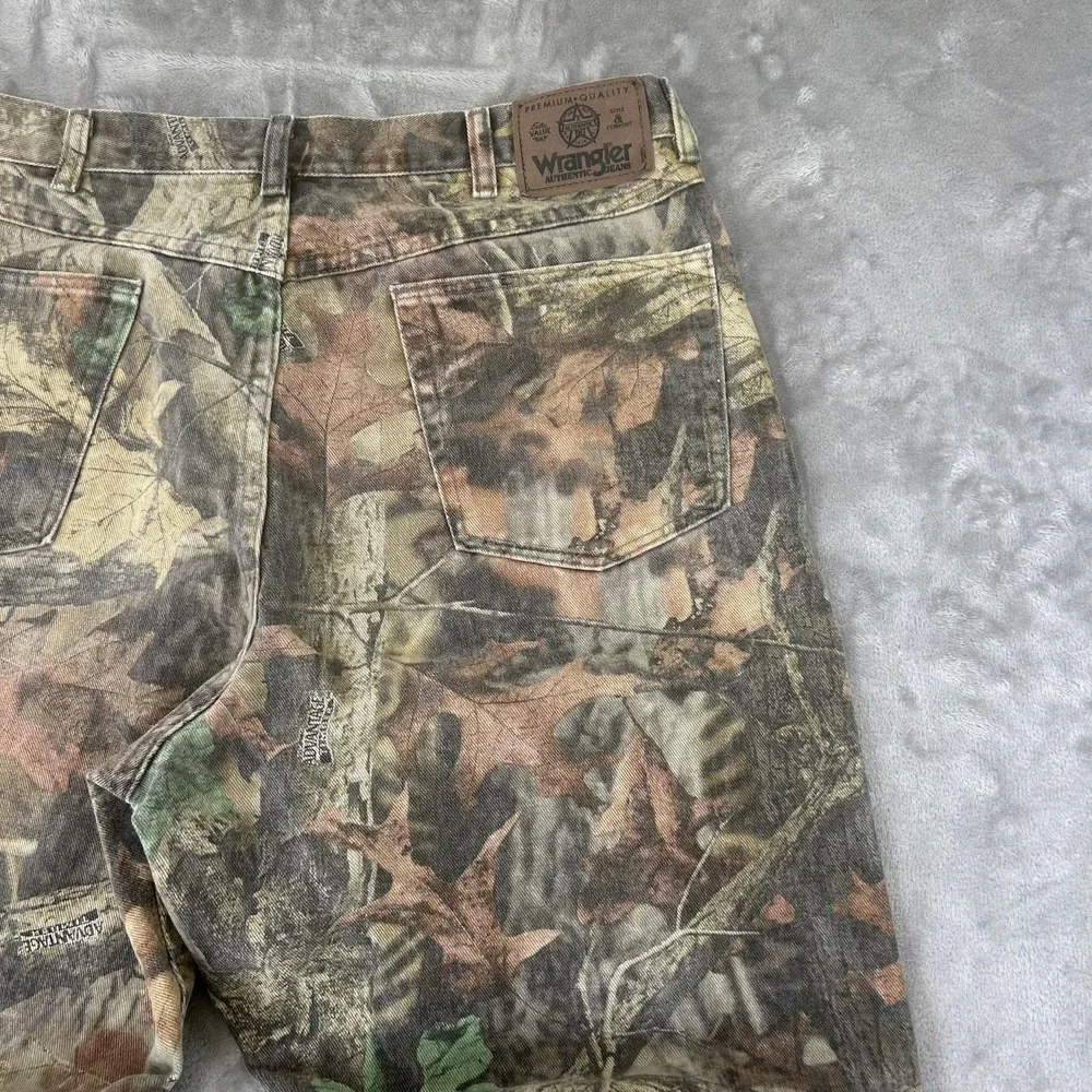 Wrangler 97GR1M Jeans Mens 36x34 Brown Camo Straight Hunting Denim Pants Outdoor